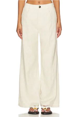 SNDYS Hale Linen Pants in - Cream. Size XL (also in XS, XXL).