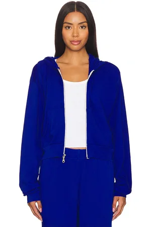 Michael Lauren Bowman Crop Zip Up Hoodie in - Royal. Size S (also in XS).