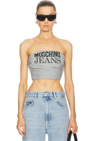 Moschino Strapless Crop Top in - Grey. Size 38 (also in 40).