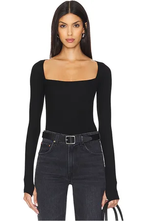 Michael Lauren Kaleb Long Sleeve W/ Square Neckline Double Layered Top in - . Size L (also in M, S, XL, XS).