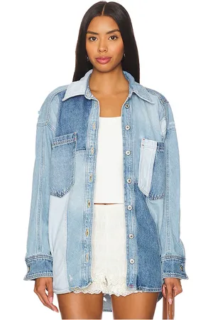 Free People X We The Free Mountain Roads Jacket in - Denim-Light. Size L (also in M, S).