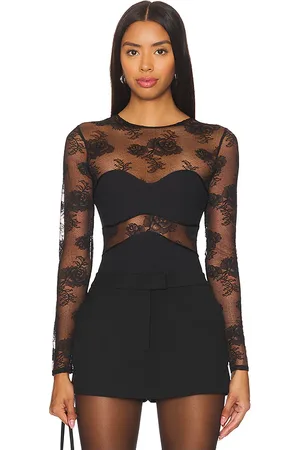 FLEUR DU MAL Bouquet Lace And Jersey Bodysuit in - . Size L (also in S, XS).
