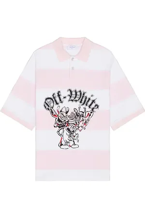 OFF-WHITE Bicolor Gang Short Sleeve Polo in - Pink. Size L (also in S).