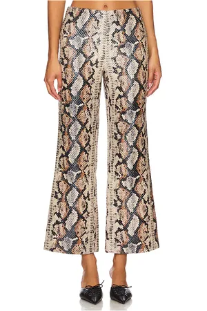 SIMON MILLER Pia Vegan Snake Pant in - Tan. Size 6 (also in 8).