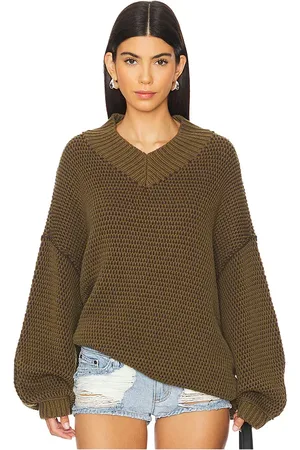 Free People Maisie Sweater in - Olive. Size M (also in S, XS).