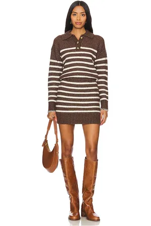 Saylor Brynda Dress in - Brown. Size L (also in M, S).