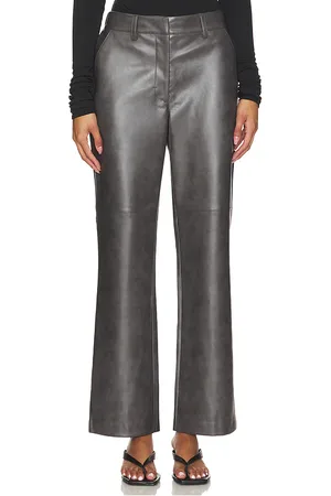BROCHU WALKER Namari Vegan Leather Pant in - Grey. Size L (also in M, S, XS).