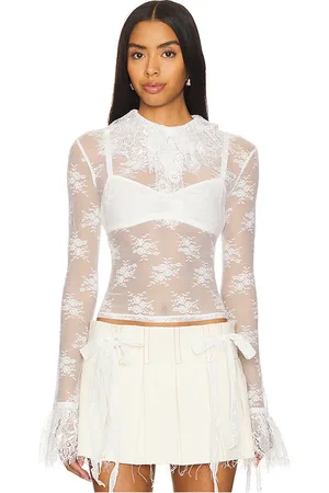 yuhan wang Ruffled Lace Top in - . Size M (also in S).