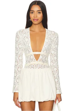 yuhan wang Ribbon Tied Lace Top in - . Size M (also in S).