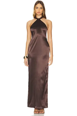 Khanums Satin Halter Maxi Dress in - . Size L (also in S, XL, XS).