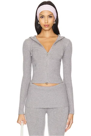 Frankies Bikinis Heritage Cloud Knit Hoodie in Rain Cloud in - Grey. Size L (also in M, XL, XS).