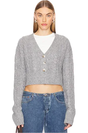ALL THE WAYS Bailey Cardigan in - Light Grey. Size L (also in M, S, XS).