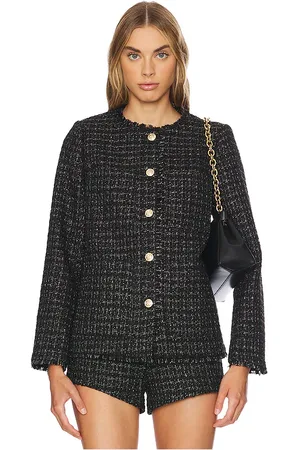 LINE & DOT Knox Tweed Jacket in - Black. Size L (also in M, S, XS).