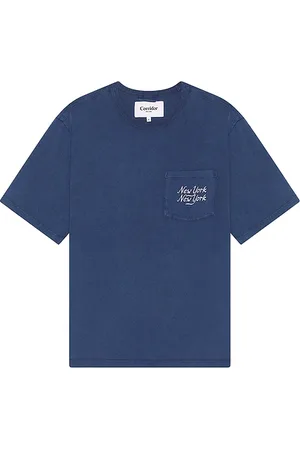 Corridor Organic NY Script Tee in - Blue. Size L (also in M, XL/1X).