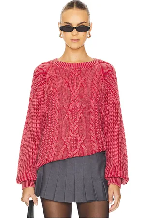 Free People Frankie Cable Sweater in - Red. Size S (also in XS).