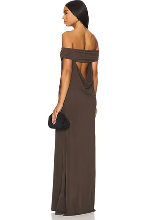 FAITHFULL THE BRAND Sofie Maxi Dress in - Chocolate. Size L (also in M, S, XS).