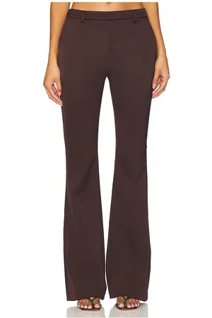 SER.O.YA Elvira Heavy Satin Flare Trouser in - Brown. Size 0 (also in 10, 2, 4).
