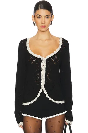 Free People Adelene Cardigan in - Black. Size L (also in M, S, XL).