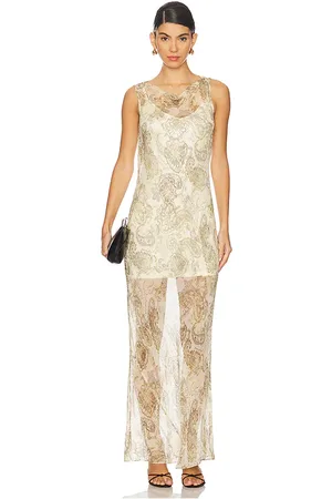 Bec & Bridge Shyla Boat Neck Dress in - Neutral. Size 6/XS (also in 8/S).
