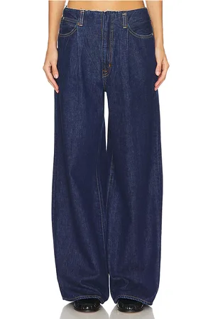 SLVRLAKE Taylor Pleated Wide Leg in - Denim-Dark. Size 29 (also in 32).