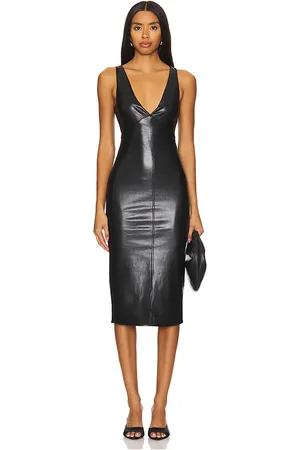 House of Harlow X REVOLVE Liv Faux Leather Midi Dress in - . Size XS (also in XXS).