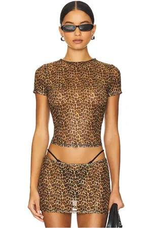 Miaou Mini Tee in - Brown. Size L (also in M, S, XL).