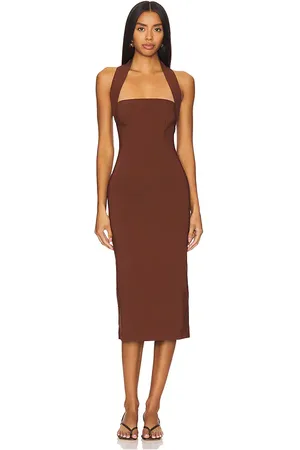 House of Harlow X REVOLVE Melody Midi Dress in - Chocolate. Size L (also in M, XL, XS).