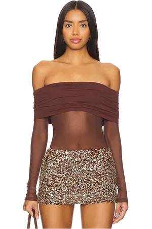 superdown Koa Bodysuit in - Chocolate. Size L (also in M, S, XL, XS, XXS).