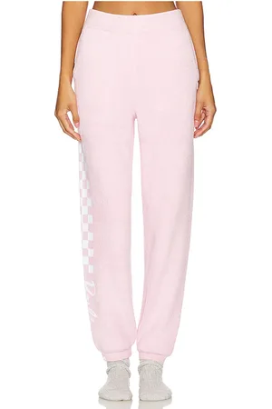 Barefoot Dreams CozyChic Ultra Light Barbie Checkered Jogger in - Pink. Size M (also in S, XS).