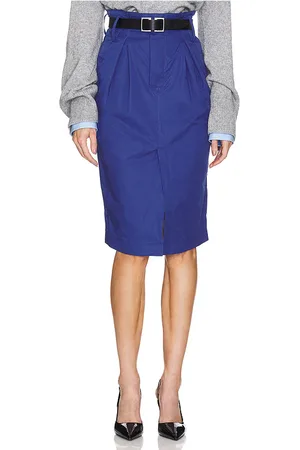 Helsa Paperbag Skirt in - Blue. Size L (also in M, XL, XS, XXS).