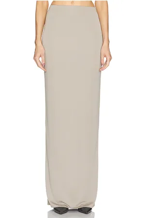Helsa Matte Jersey Slim Skirt in - Grey. Size L (also in XL, XXS).