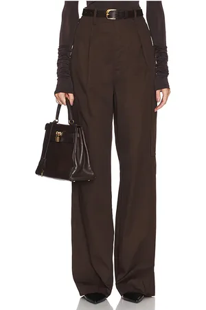 Helsa Paperbag Pant in - Chocolate. Size M (also in S, XS).