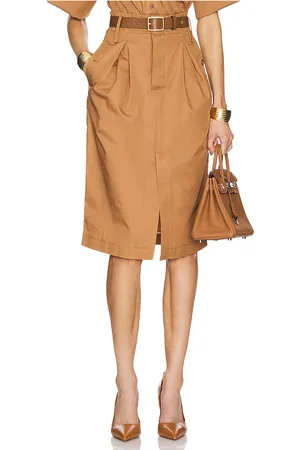 Helsa Paperbag Skirt in - Tan. Size M (also in S, XL, XS, XXS).