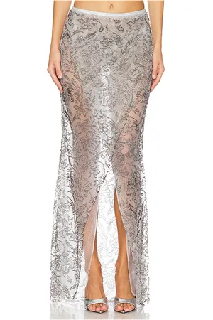 REMAIN Maxi Wrap Skirt in - Grey. Size 32 (also in 38, 40, 42).