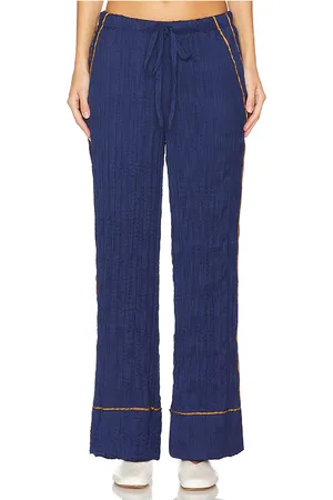 Free People All Out Satin Pant in - Navy. Size S (also in XS).