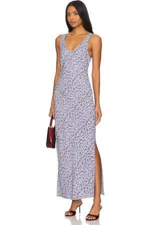 FAITHFULL THE BRAND Olivia Maxi Dress in - Baby Blue. Size L (also in M, S, XL).
