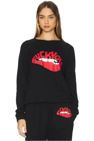 LAUREN MOSHI Anela Raglan F You Biting Lip Crew Neck in - . Size S (also in XS).