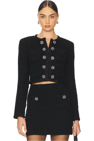Self-Portrait Textured Knit Jacket in - . Size L (also in M, S).