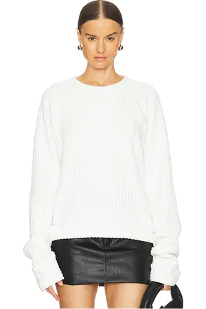 Norma Kamali Oversized Raglan Sleeve Top With Tube Scarf in - White. Size S (also in M, XS, XXS).