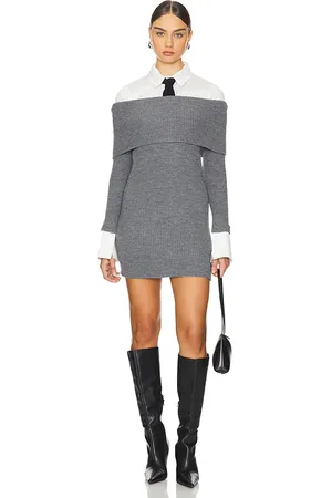 SER.O.YA Elodie Sweater Dress in - Grey. Size L (also in M, S, XS).