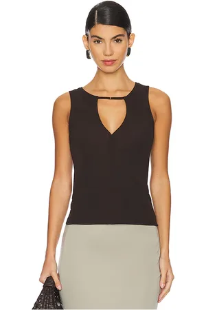 Frame Deep V Tank in - Brown. Size M (also in S, XS).