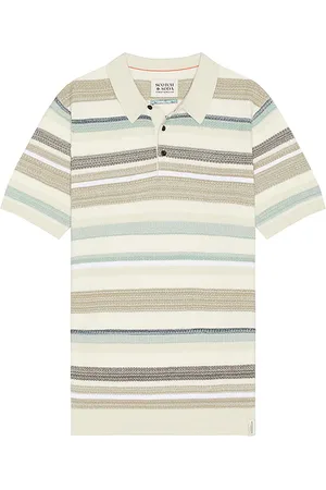 Scotch&Soda Structured Knitted Polo in - Cream. Size L (also in M, S, XL/1X).