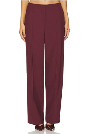 FAITHFULL THE BRAND Emilie Trouser in - Burgundy. Size M (also in S, XS).