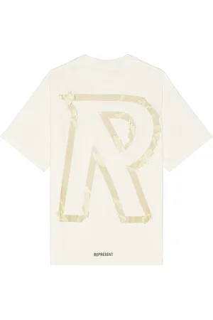 Represent Masking Tape Initial T-Shirt in - White. Size L (also in M, S, XL/1X).
