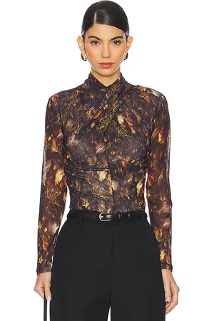 AllSaints Tia Top in - Brown. Size 0 (also in 10, 12).