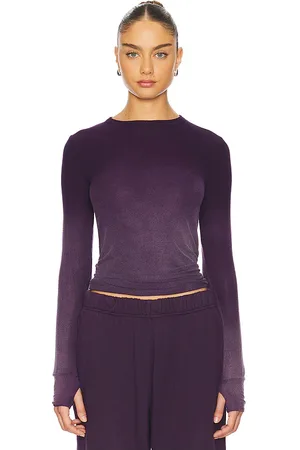 Michael Lauren Alick Long Sleeve Fitted Top W/ Thumbhole Top in - Purple. Size L (also in M, S, XS).