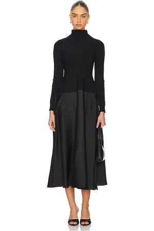 Simkhai Frances Long Sleeve Satin Combo Midi Dress in - . Size M (also in XS).