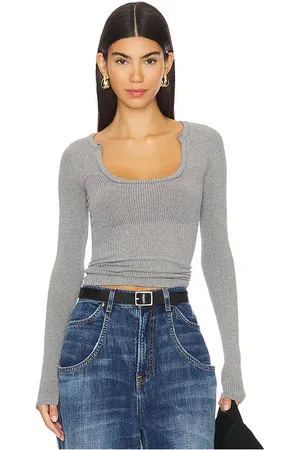 Free People X Intimately FP Clean Slate Seamless Layering Top In in - Grey. Size L/XL (also in M/L, XS/S).