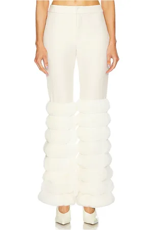 KIM SHUI Faux Fur Pants in - Cream. Size L (also in M, S).