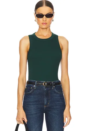 VERONICA BEARD Cropped Jordyn Tank in - Dark Green. Size M (also in XL).